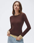 Layered Crew Neck Fitted Shirt - Long Sleeve