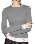 Layered Crew Neck Fitted Shirt - Long Sleeve
