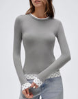 Layered Crew Neck Fitted Shirt - Long Sleeve