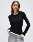 Layered Crew Neck Fitted Shirt - Long Sleeve