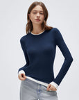 Layered Crew Neck Fitted Shirt - Long Sleeve