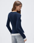 Layered Crew Neck Fitted Shirt - Long Sleeve