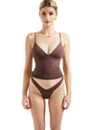 Buttery Soft Cami V Neck Tank Top-Clothing-SUUKSESS-Brown-XS-SUUKSESS