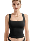 Buttery Soft Square Neck Tank Top-Clothing-SUUKSESS-Black-XS-SUUKSESS