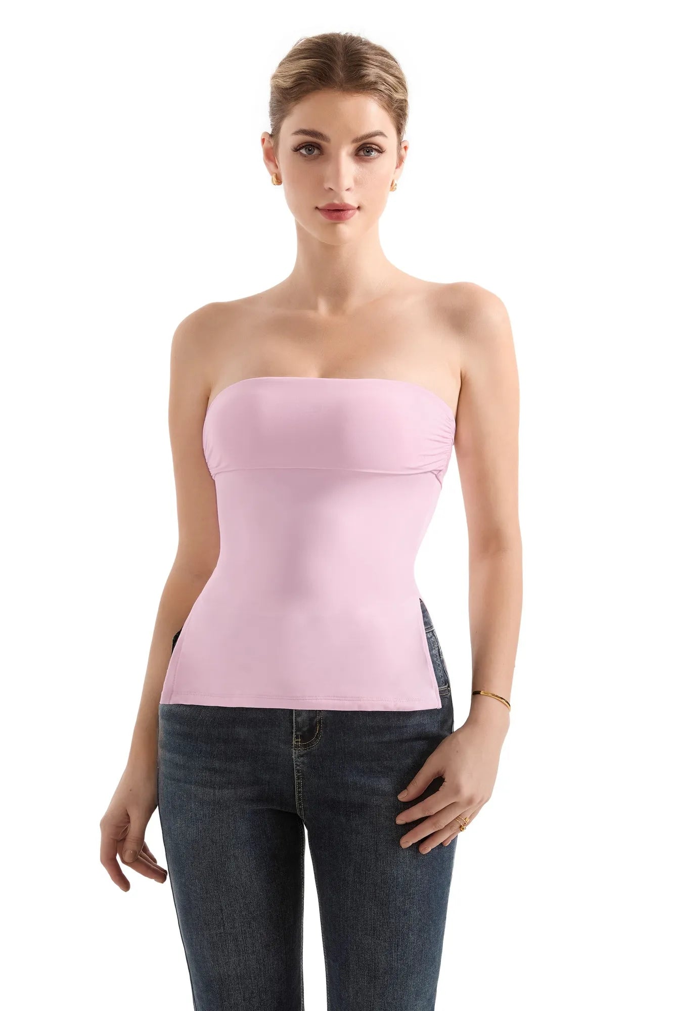 Buttery Soft Side Split Tube Top-Clothing-SUUKSESS-Pink-XS-SUUKSESS