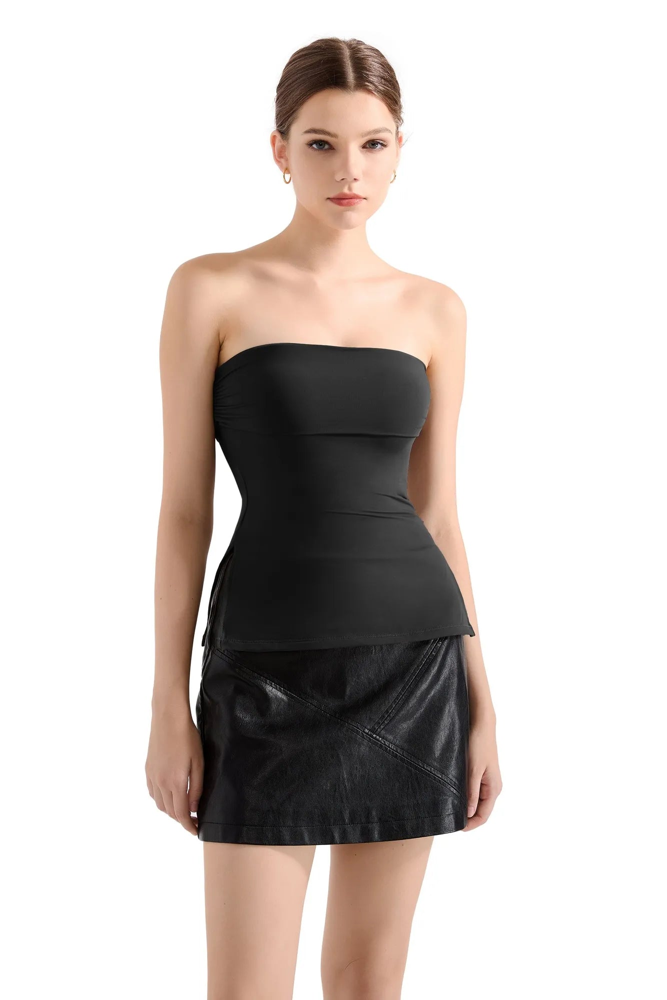 Buttery Soft Side Split Tube Top-Clothing-SUUKSESS-Black-XS-SUUKSESS