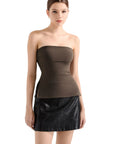 Buttery Soft Side Split Tube Top-Clothing-SUUKSESS-Brown-XS-SUUKSESS