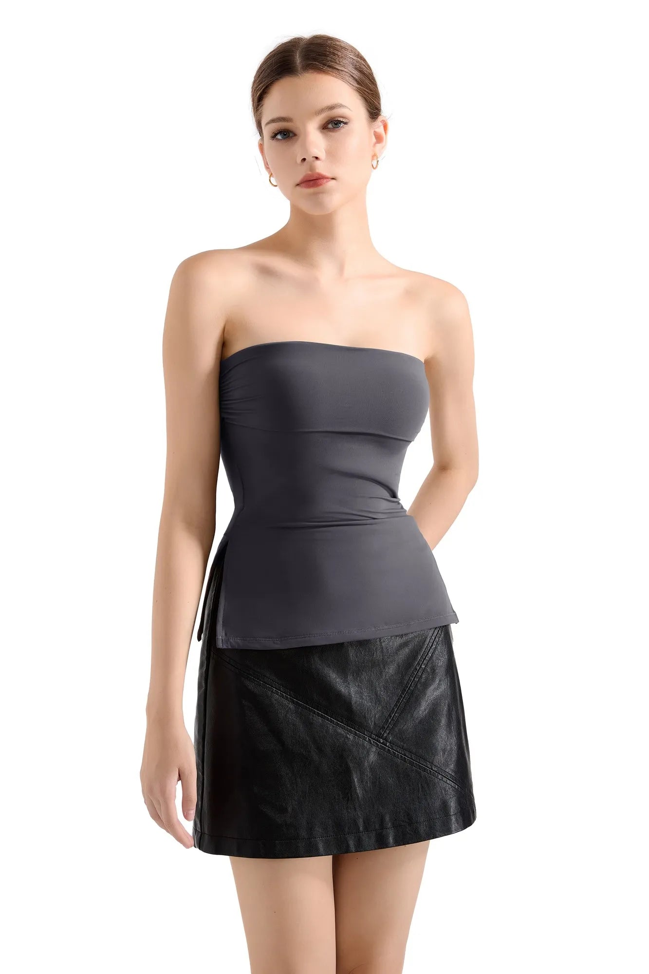 Buttery Soft Side Split Tube Top-Clothing-SUUKSESS-SUUKSESS