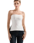 Buttery Soft Side Split Tube Top-Clothing-SUUKSESS-White-XS-SUUKSESS