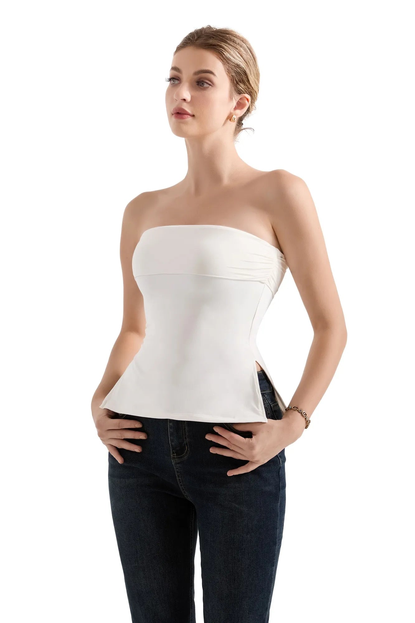 Buttery Soft Side Split Tube Top-Clothing-SUUKSESS-SUUKSESS