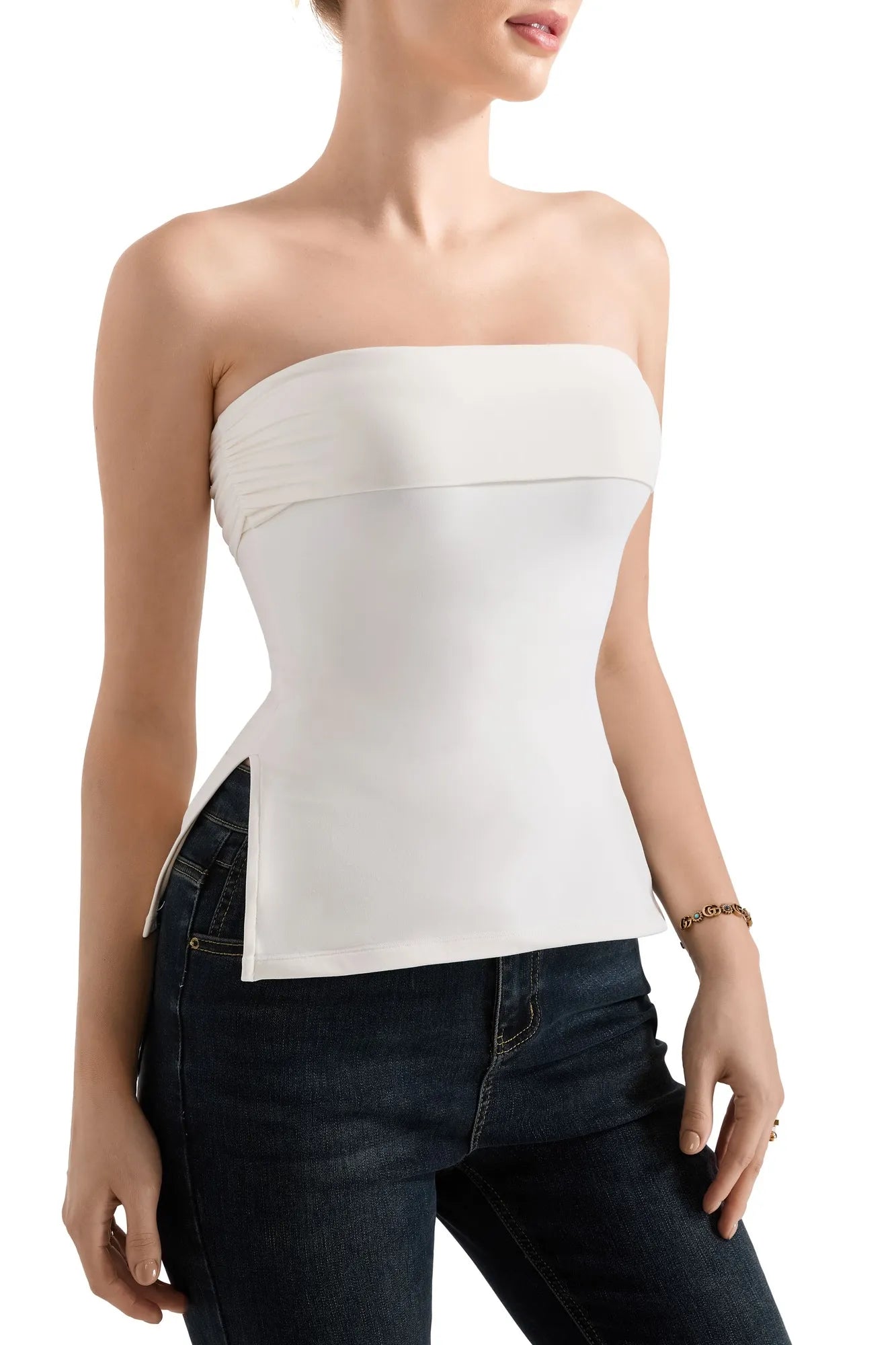 Buttery Soft Side Split Tube Top-Clothing-SUUKSESS-SUUKSESS