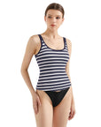 Cotton Ribbed U Neck Tank Top