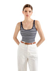 Cotton Ribbed U Neck Tank Top