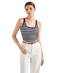 Cotton Ribbed U Neck Tank Top