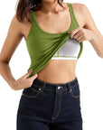 Cotton Ribbed U Neck Tank Top