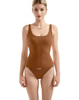 Cotton Ribbed U Neck Tank Top