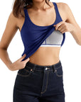 Cotton Ribbed U Neck Tank Top