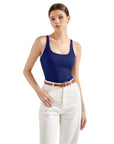 Cotton Ribbed U Neck Tank Top