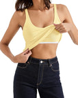 Cotton Ribbed U Neck Tank Top