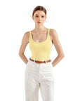 Cotton Ribbed U Neck Tank Top