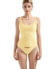 Cotton Ribbed U Neck Tank Top
