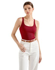 Cotton Ribbed U Neck Tank Top