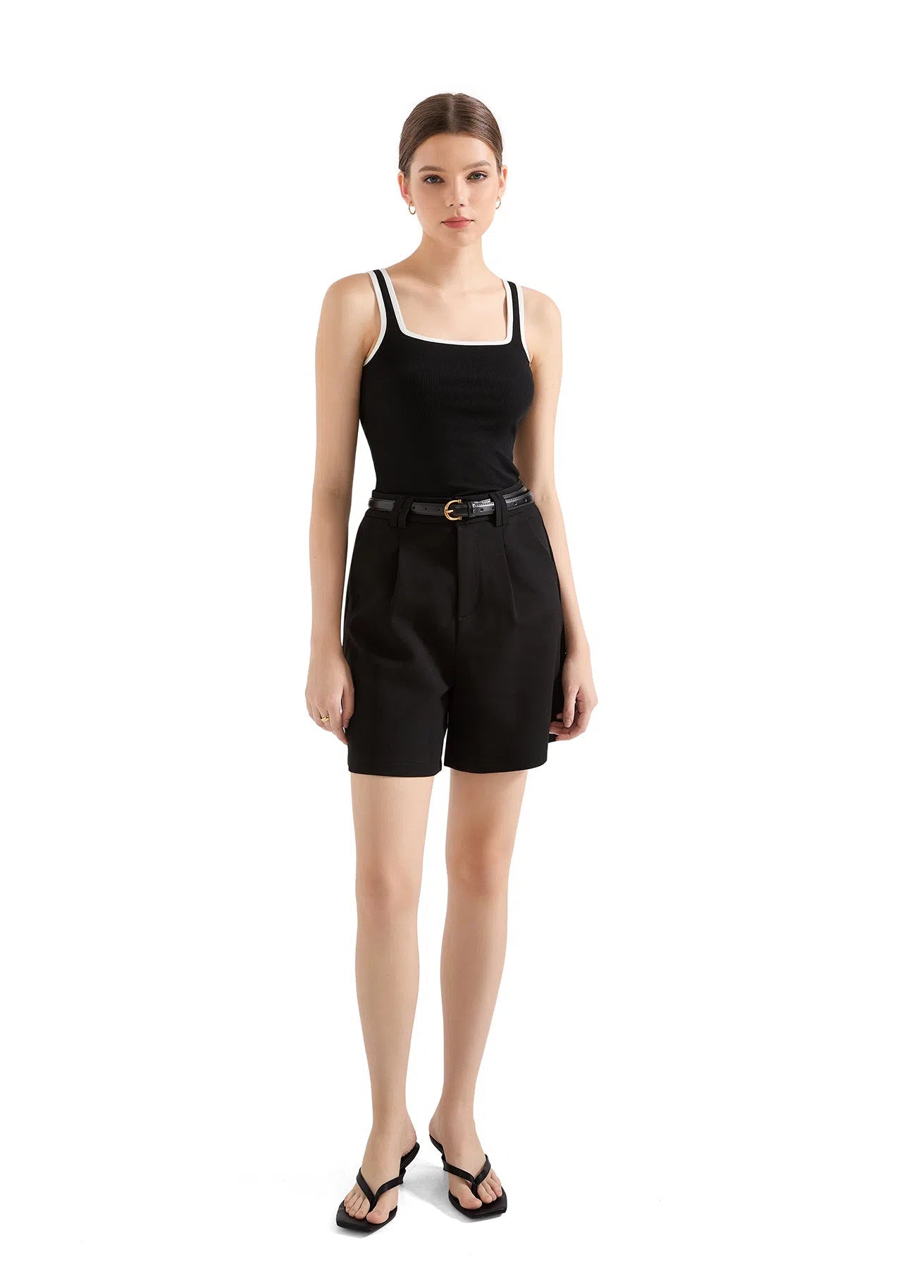 Cotton Ribbed Square Neck Tank Top