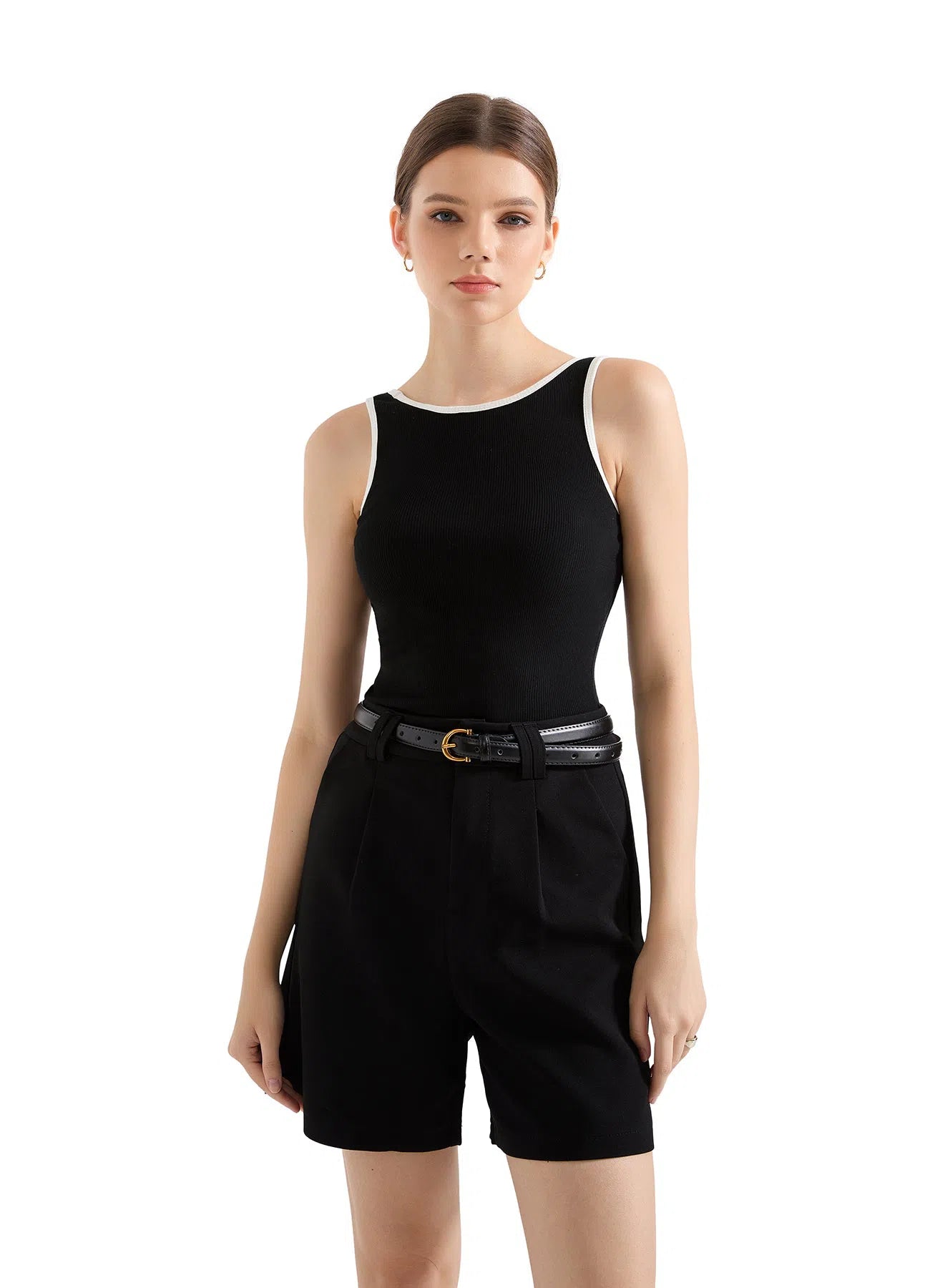 Cotton Ribbed Square Neck Tank Top