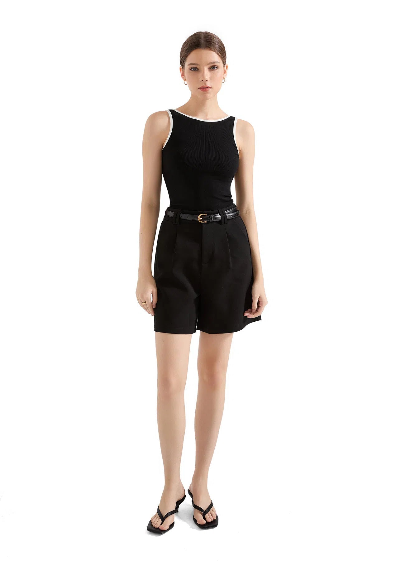 Cotton Ribbed Square Neck Tank Top