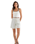 Cotton Ribbed Square Neck Tank Top