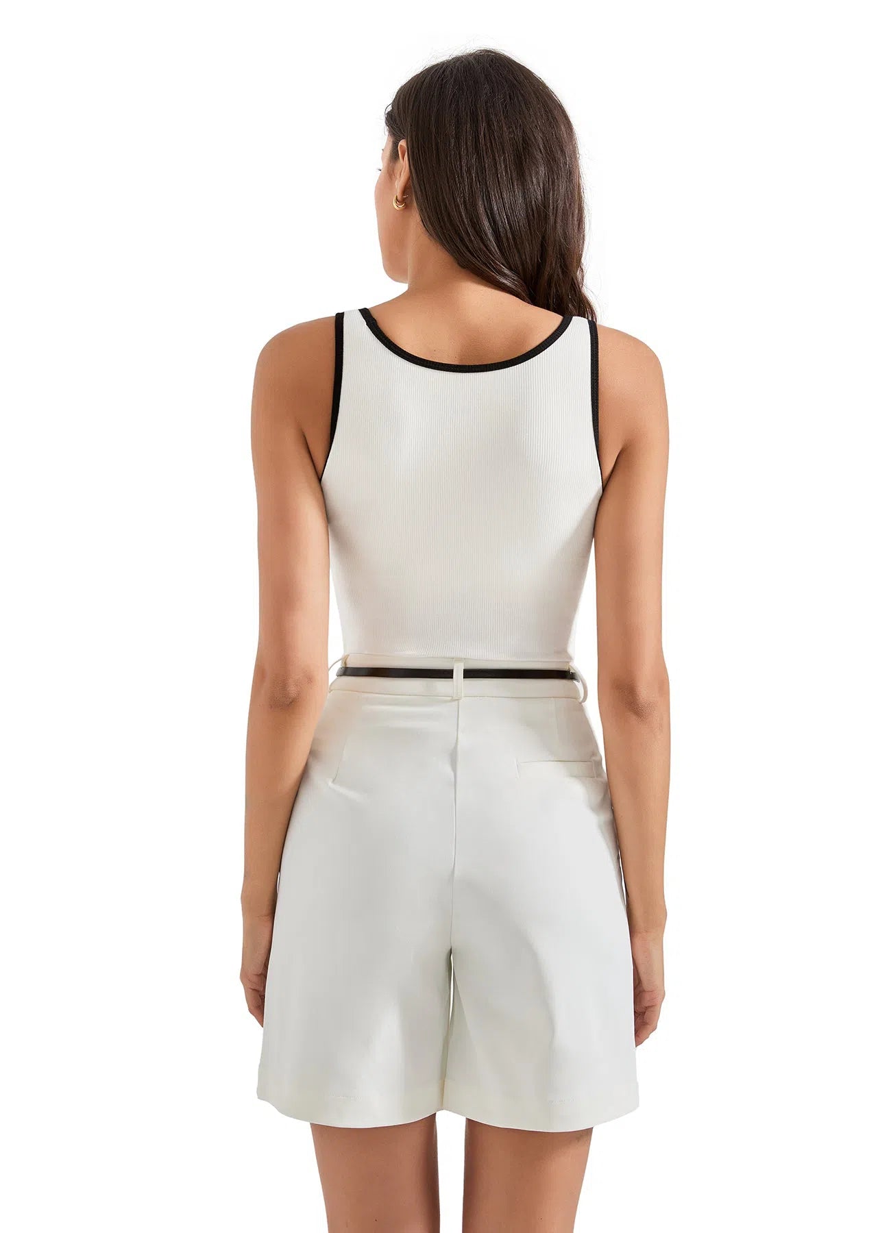 Cotton Ribbed Square Neck Tank Top