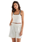 Cotton Ribbed Square Neck Tank Top