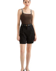 Cotton Ribbed Square Neck Tank Top