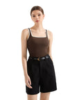 Cotton Ribbed Square Neck Tank Top