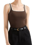Cotton Ribbed Square Neck Tank Top
