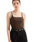 Cotton Ribbed Square Neck Tank Top