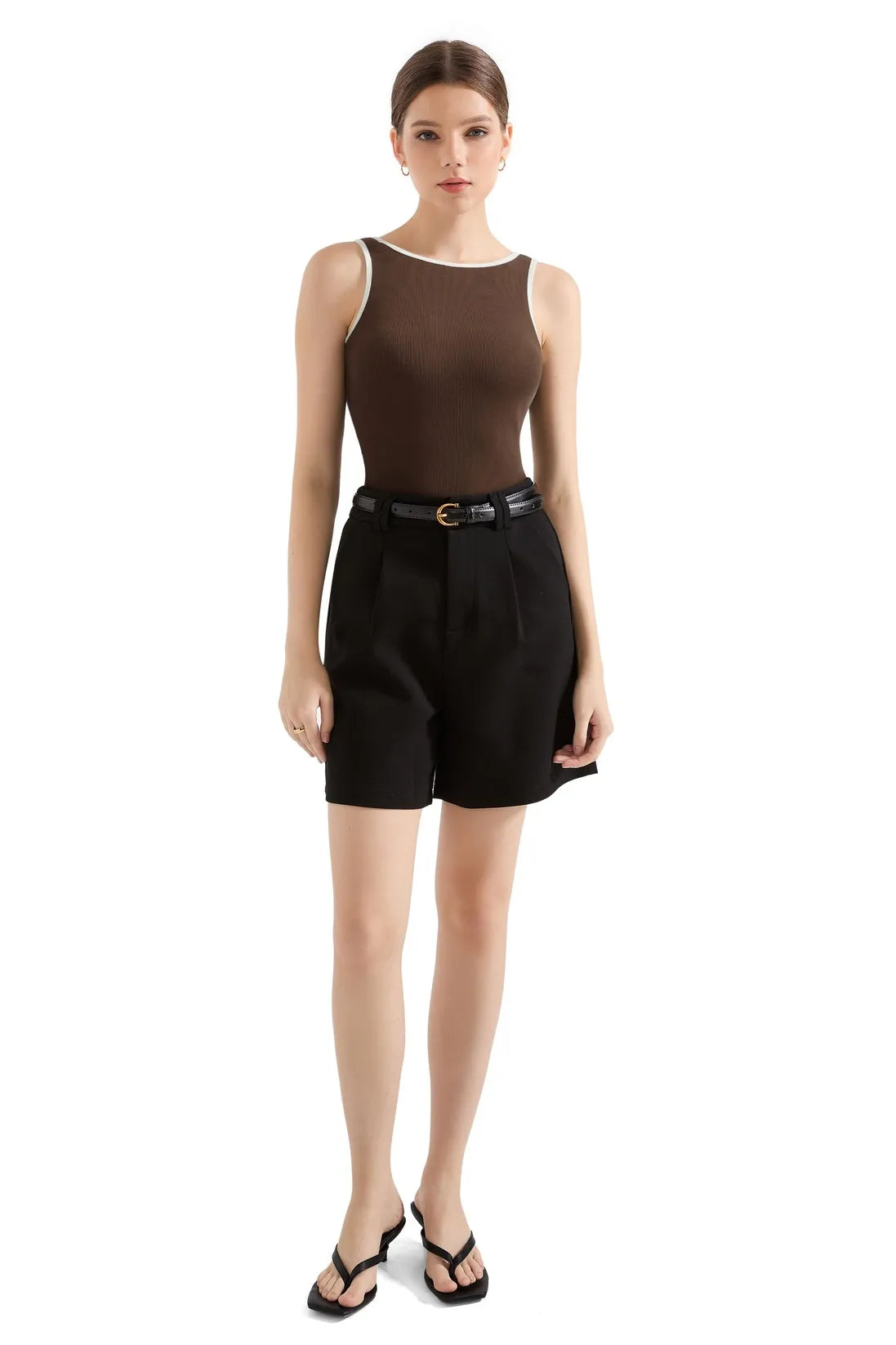 Cotton Ribbed Square Neck Tank Top