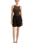 Cotton Ribbed Square Neck Tank Top