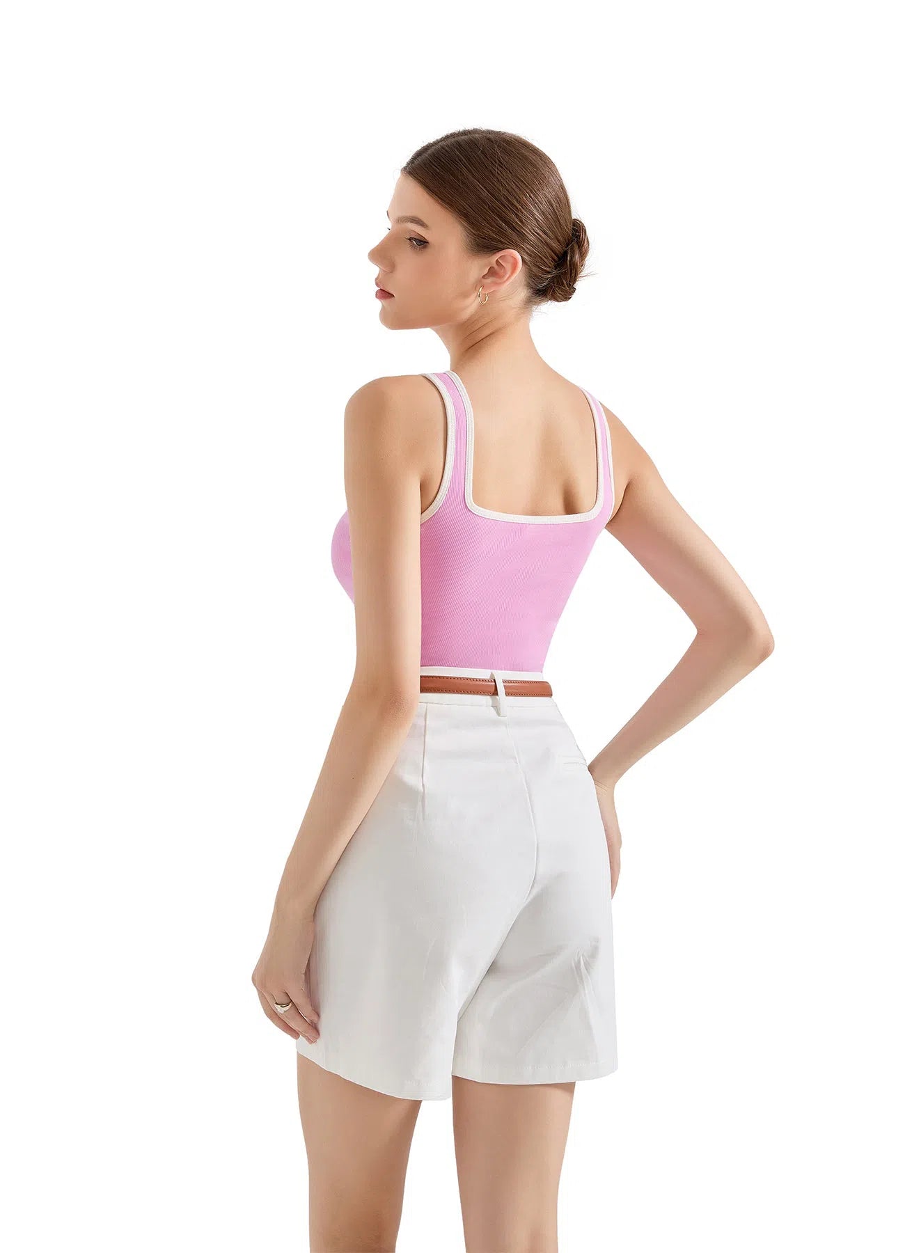 Cotton Ribbed Square Neck Tank Top