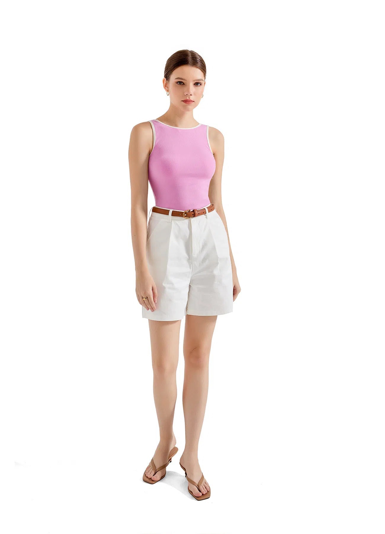 Cotton Ribbed Square Neck Tank Top