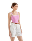 Cotton Ribbed Square Neck Tank Top