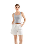 Cotton Ribbed Square Neck Tank Top