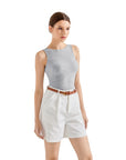Cotton Ribbed Square Neck Tank Top