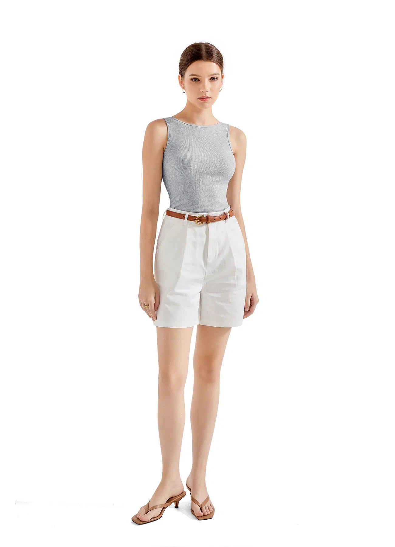 Cotton Ribbed Square Neck Tank Top