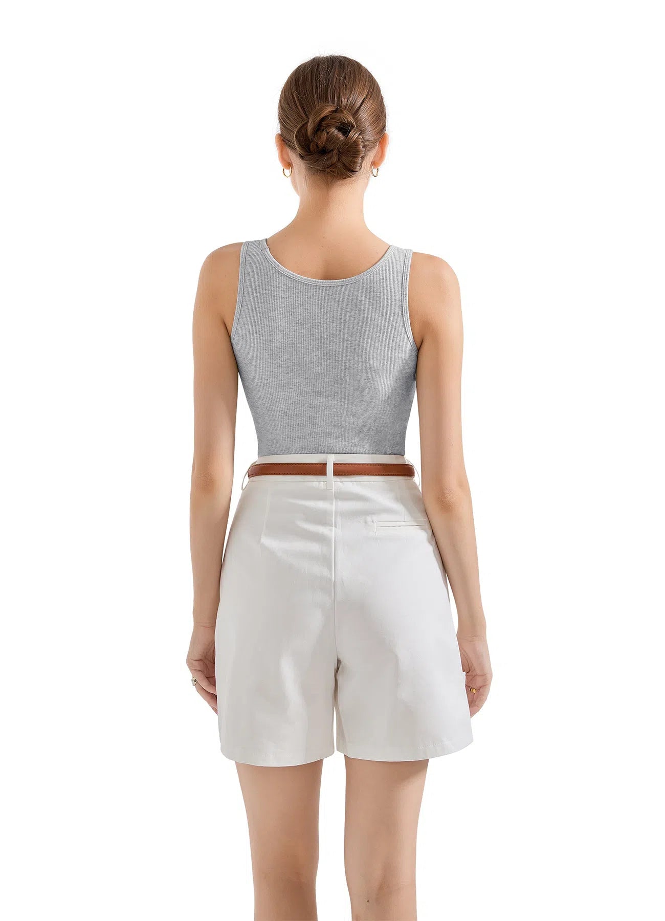 Cotton Ribbed Square Neck Tank Top