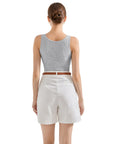 Cotton Ribbed Square Neck Tank Top