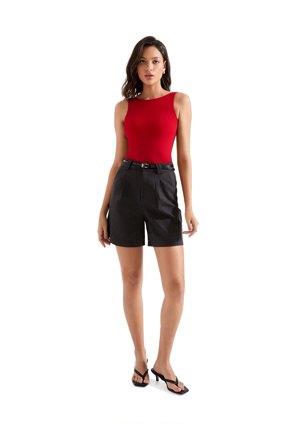 Cotton Ribbed Square Neck Tank Top