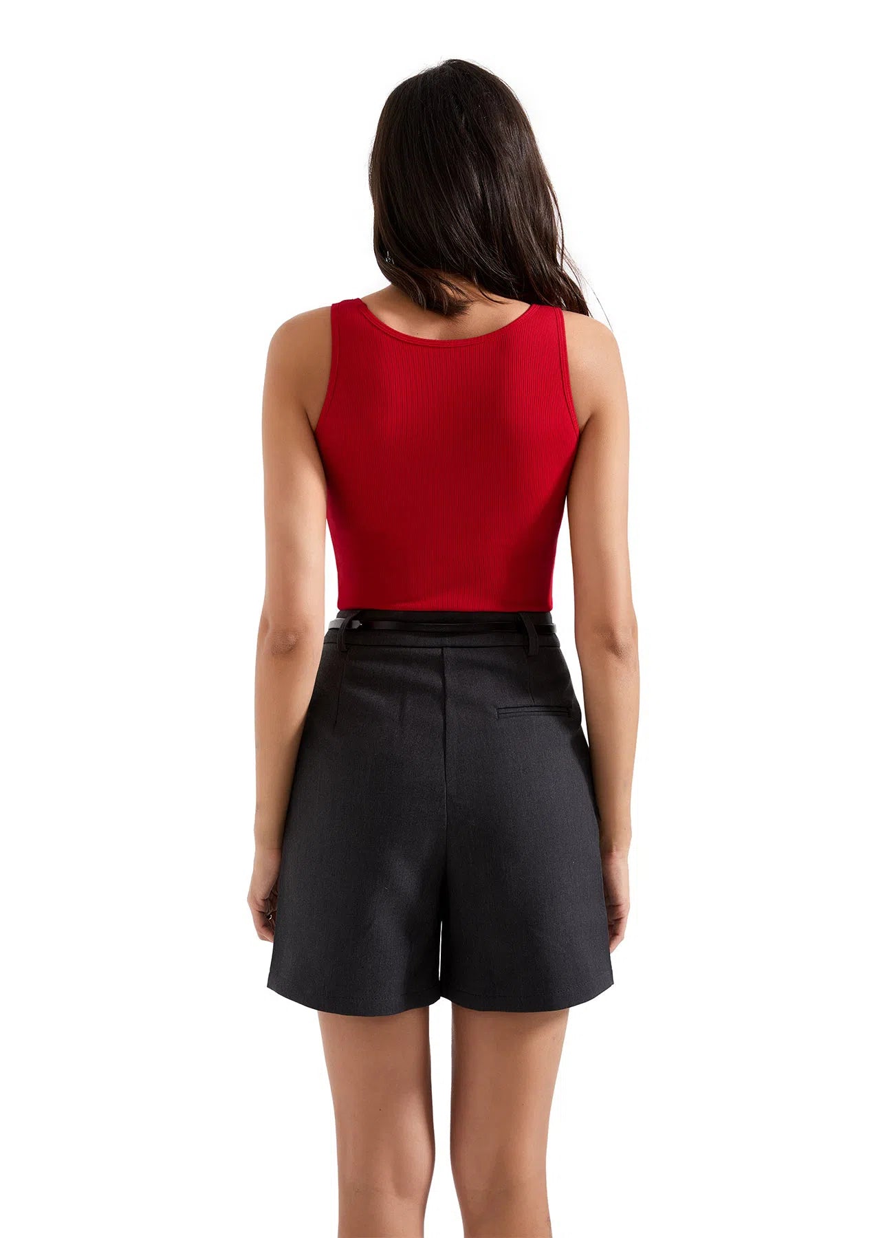 Cotton Ribbed Square Neck Tank Top