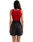 Cotton Ribbed Square Neck Tank Top