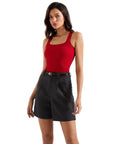 Cotton Ribbed Square Neck Tank Top